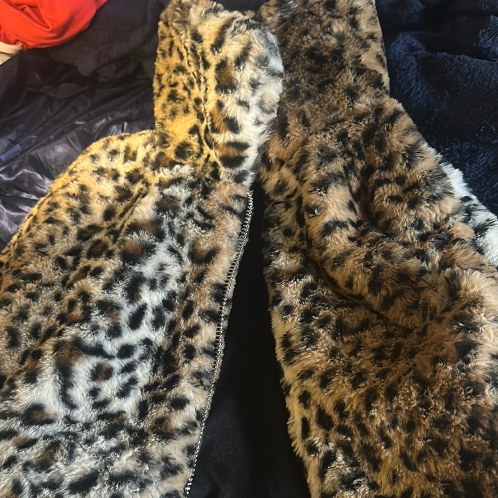 Leopard Print Faux Fur Vest
